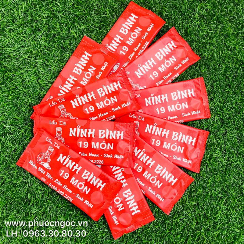 khăn lạnh; khăn ướt; bao đũa; muỗng; nĩa; tăm tre; hóa đơn; cồn thạch