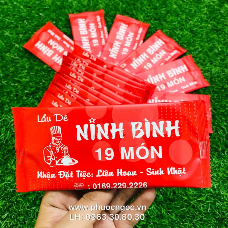 khăn lạnh; khăn ướt; bao đũa; muỗng; nĩa; tăm tre; hóa đơn; cồn thạch