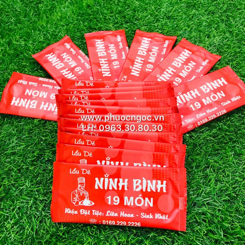 khăn lạnh; khăn ướt; bao đũa; muỗng; nĩa; tăm tre; hóa đơn; cồn thạch
