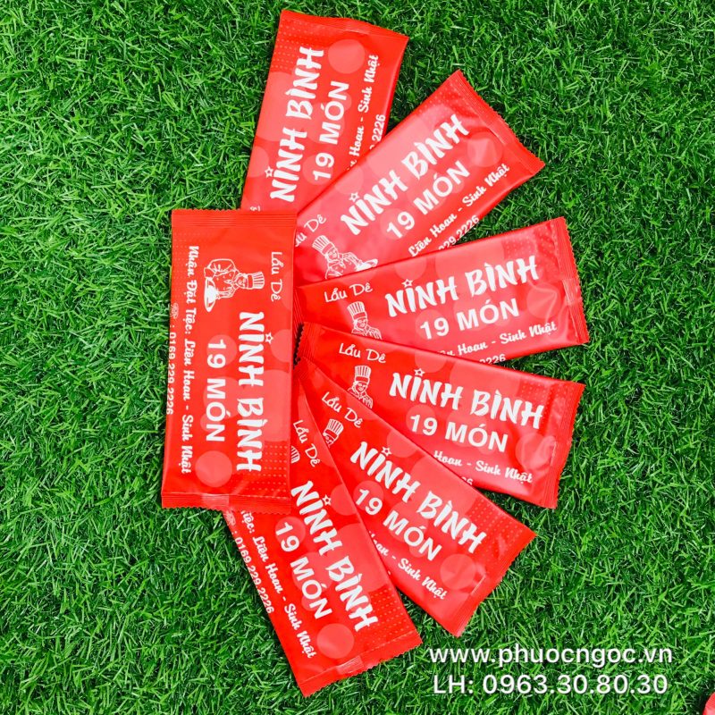 khăn lạnh; khăn ướt; bao đũa; muỗng; nĩa; tăm tre; hóa đơn; cồn thạch
