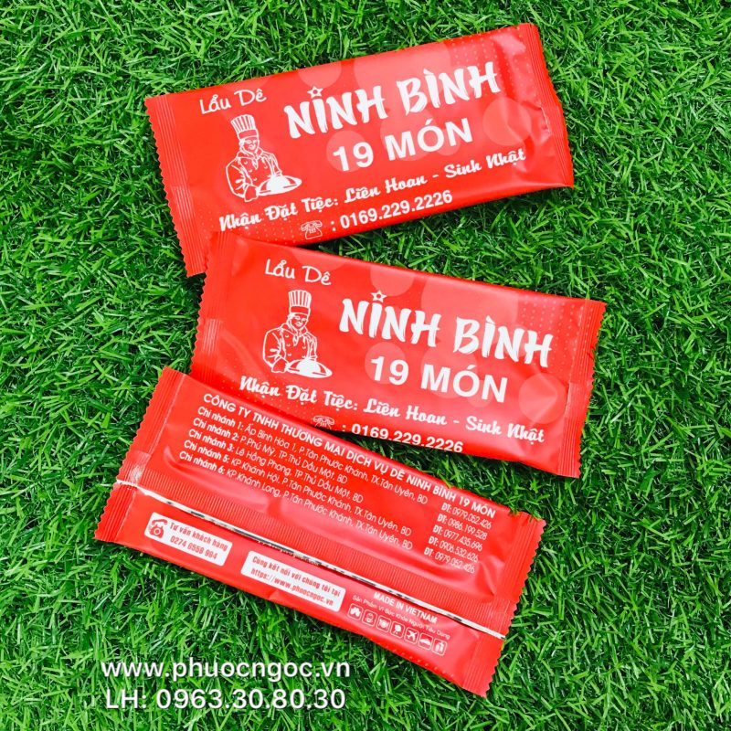 khăn lạnh; khăn ướt; bao đũa; muỗng; nĩa; tăm tre; hóa đơn; cồn thạch