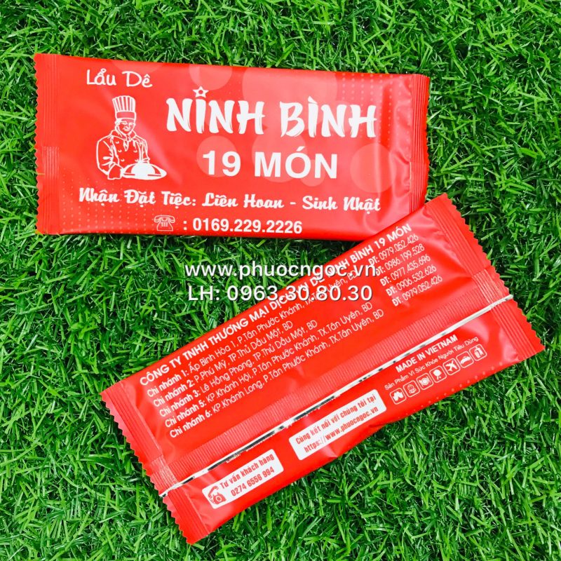 khăn lạnh; khăn ướt; bao đũa; muỗng; nĩa; tăm tre; hóa đơn; cồn thạch