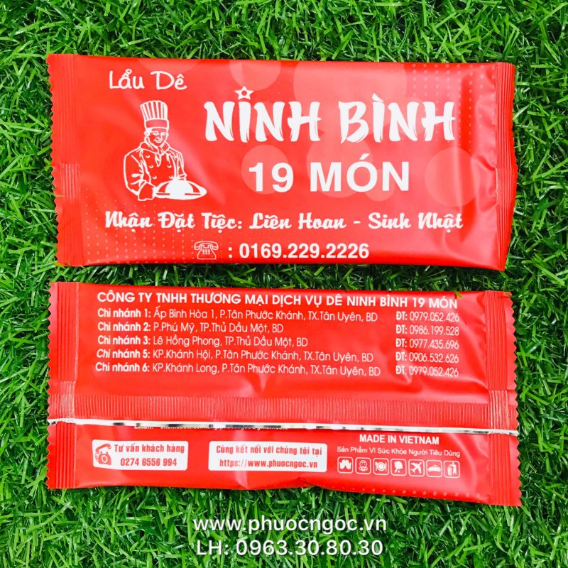 khăn lạnh; khăn ướt; bao đũa; muỗng; nĩa; tăm tre; hóa đơn; cồn thạch
