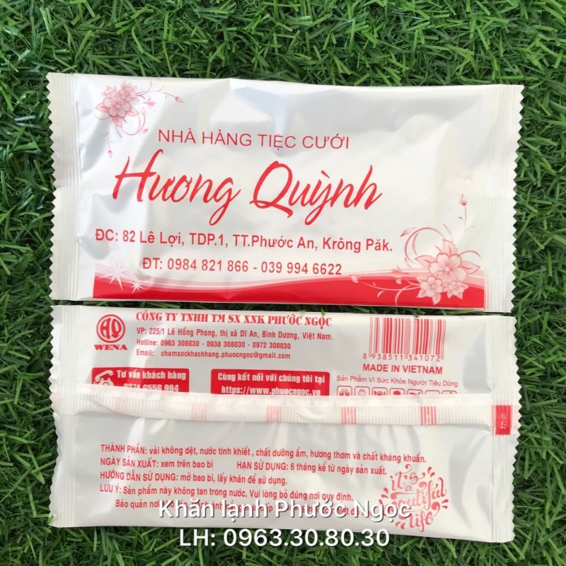 khăn lạnh; khăn ướt; bao đũa; muỗng; nĩa; tăm tre; hóa đơn; cồn thạch