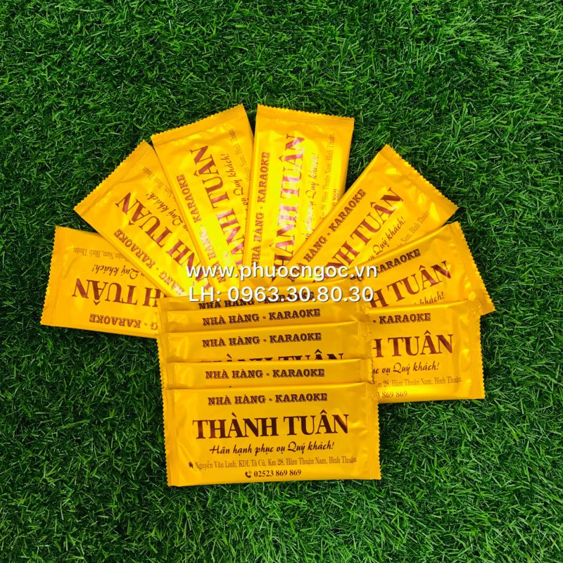 khăn lạnh; khăn ướt; bao đũa; muỗng; nĩa; tăm tre; hóa đơn; cồn thạch