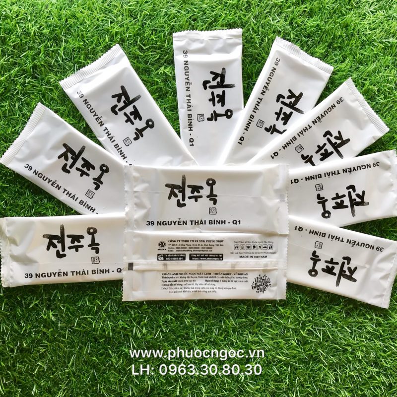 khăn lạnh; khăn ướt; bao đũa; muỗng; nĩa; tăm tre; hóa đơn; cồn thạch