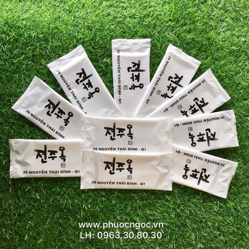 khăn lạnh; khăn ướt; bao đũa; muỗng; nĩa; tăm tre; hóa đơn; cồn thạch