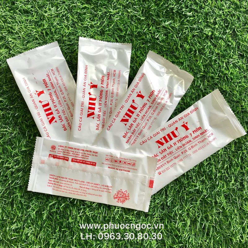 khăn lạnh; khăn ướt; bao đũa; muỗng; nĩa; tăm tre; hóa đơn; cồn thạch