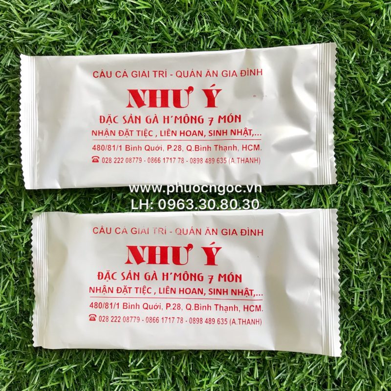 khăn lạnh; khăn ướt; bao đũa; muỗng; nĩa; tăm tre; hóa đơn; cồn thạch