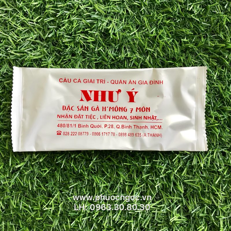 khăn lạnh; khăn ướt; bao đũa; muỗng; nĩa; tăm tre; hóa đơn; cồn thạch
