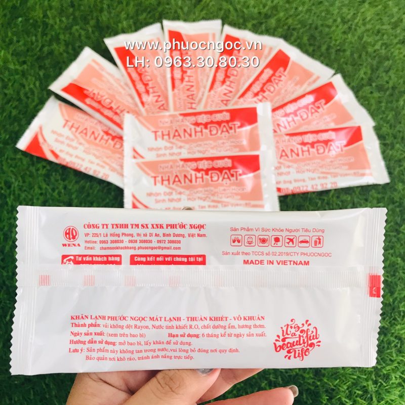 khăn lạnh; khăn ướt; bao đũa; muỗng; nĩa; tăm tre; hóa đơn; cồn thạch