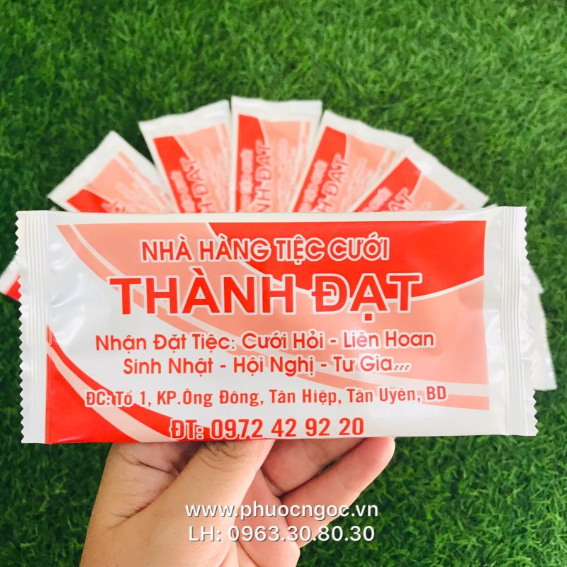 khăn lạnh; khăn ướt; bao đũa; muỗng; nĩa; tăm tre; hóa đơn; cồn thạch