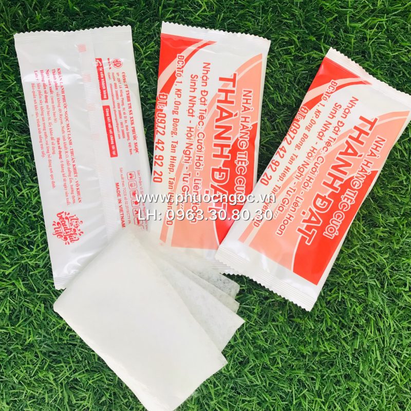 khăn lạnh; khăn ướt; bao đũa; muỗng; nĩa; tăm tre; hóa đơn; cồn thạch