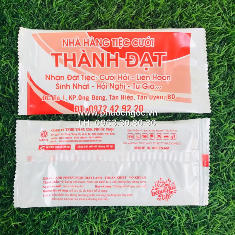 khăn lạnh; khăn ướt; bao đũa; muỗng; nĩa; tăm tre; hóa đơn; cồn thạch
