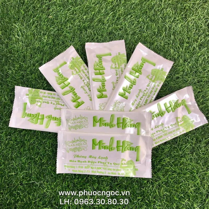 khăn lạnh; khăn ướt; bao đũa; muỗng; nĩa; tăm tre; hóa đơn; cồn thạch
